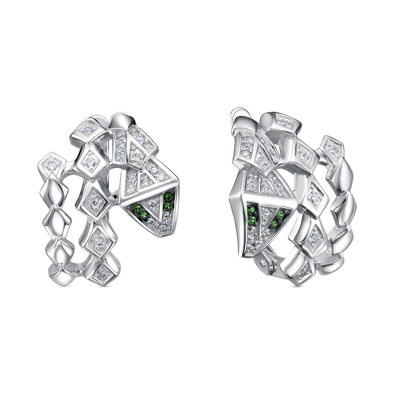 Серьги из серебра с камнем Фианит фото, цены