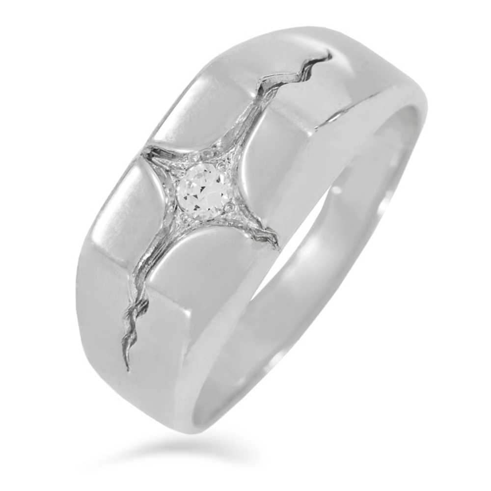 Печатка из серебра с камнем Фианит фото, цены