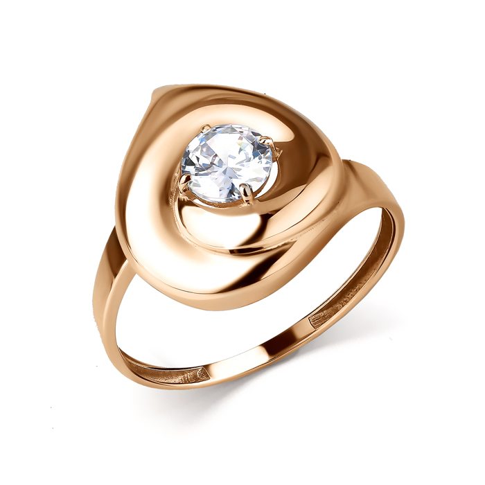 Кольцо из золота с камнем Фианит фото, цены