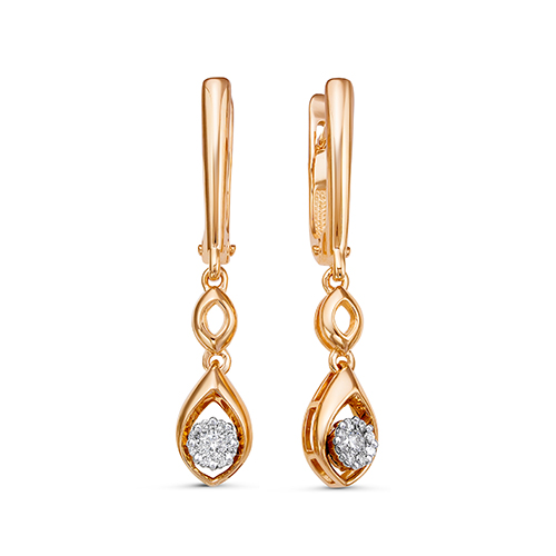 Серьги из золота с камнем Бриллиант фото, цены