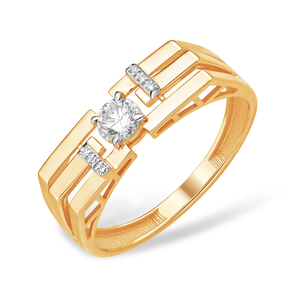 Кольцо из золота с камнем Фианит фото, цены