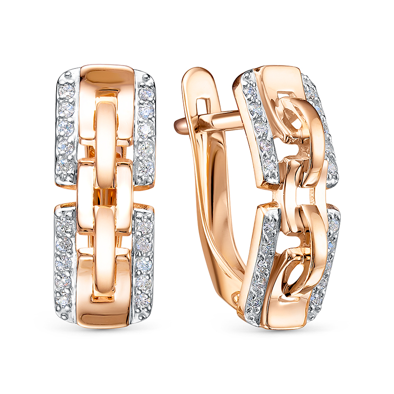 Серьги из золота с камнем Фианит фото, цены