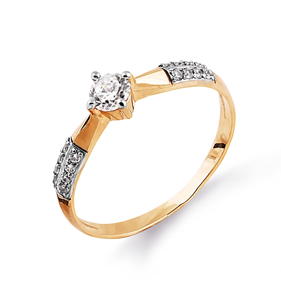 Кольцо из золота с камнем Фианит фото, цены