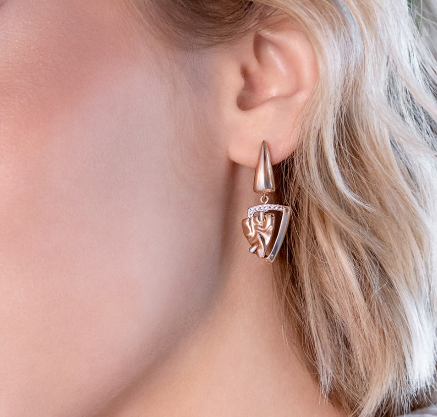 Серьги из золота с камнем Топаз фото, цены