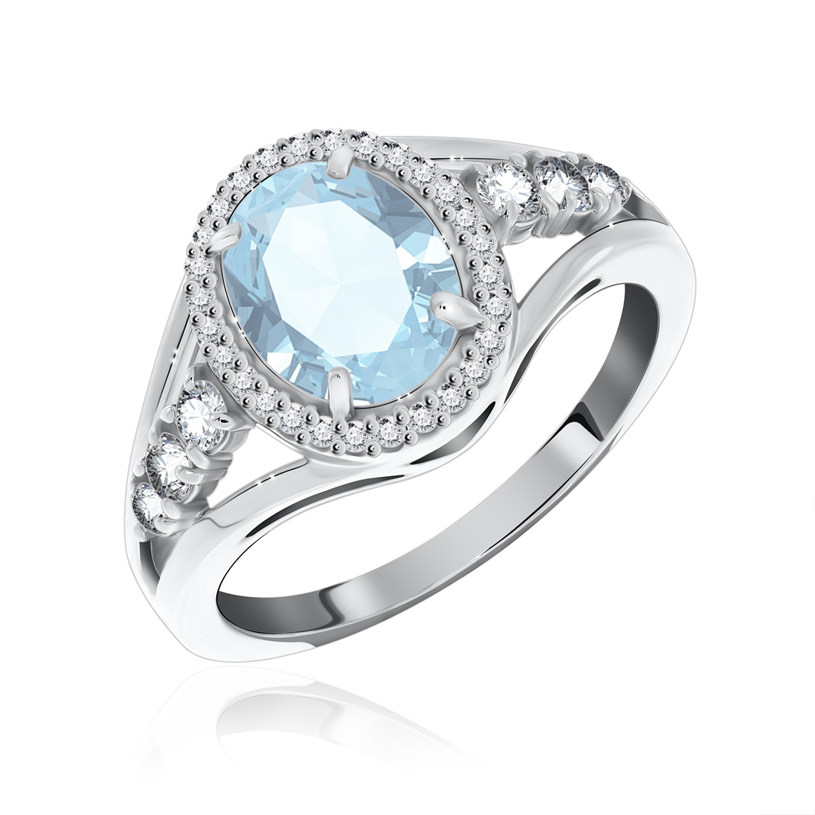 Кольцо из серебра с камнем Топаз, Фианит фото, цены