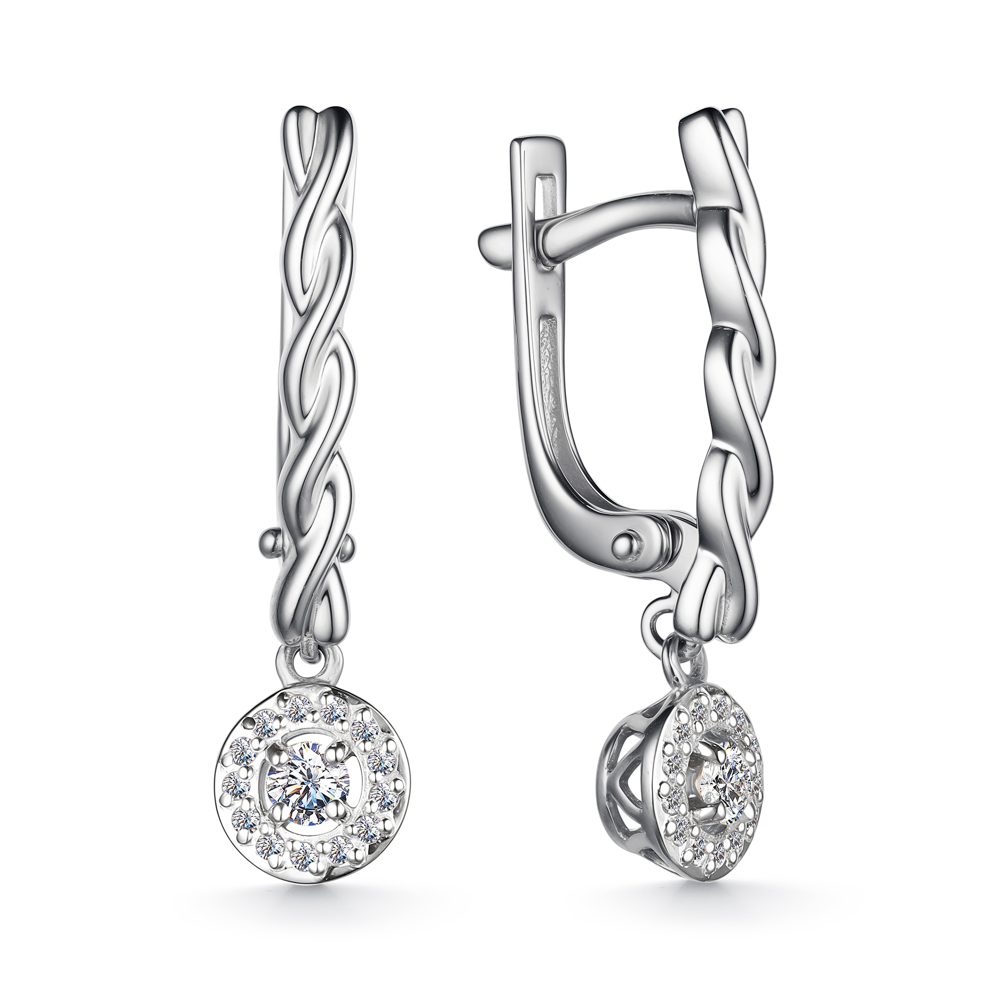 Серьги из золота с камнем Бриллиант фото, цены