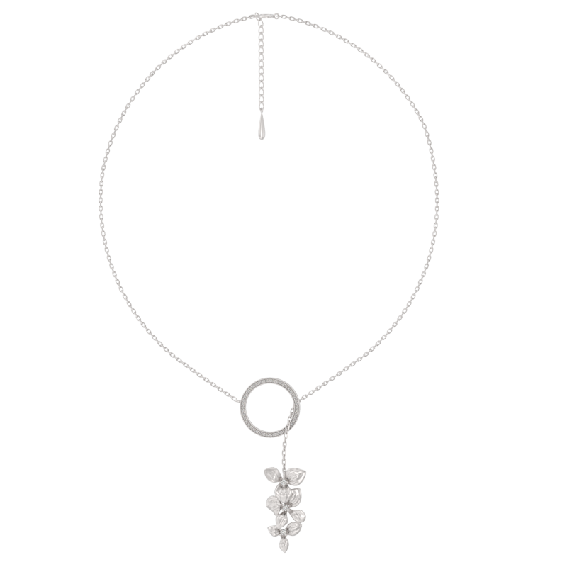 Колье из серебра с камнем Фианит фото, цены