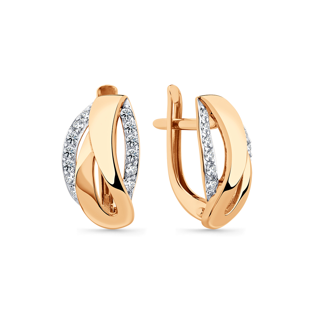 Серьги из золота с камнем Фианит фото, цены