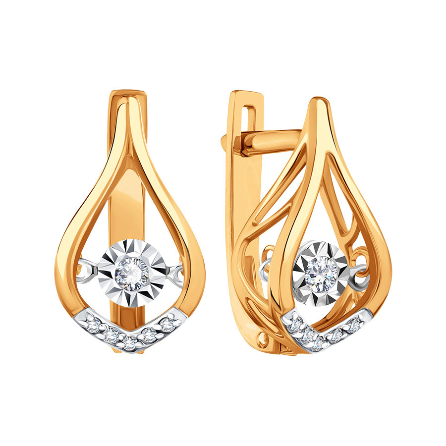 Серьги из золота с камнем Бриллиант,  фото, цены