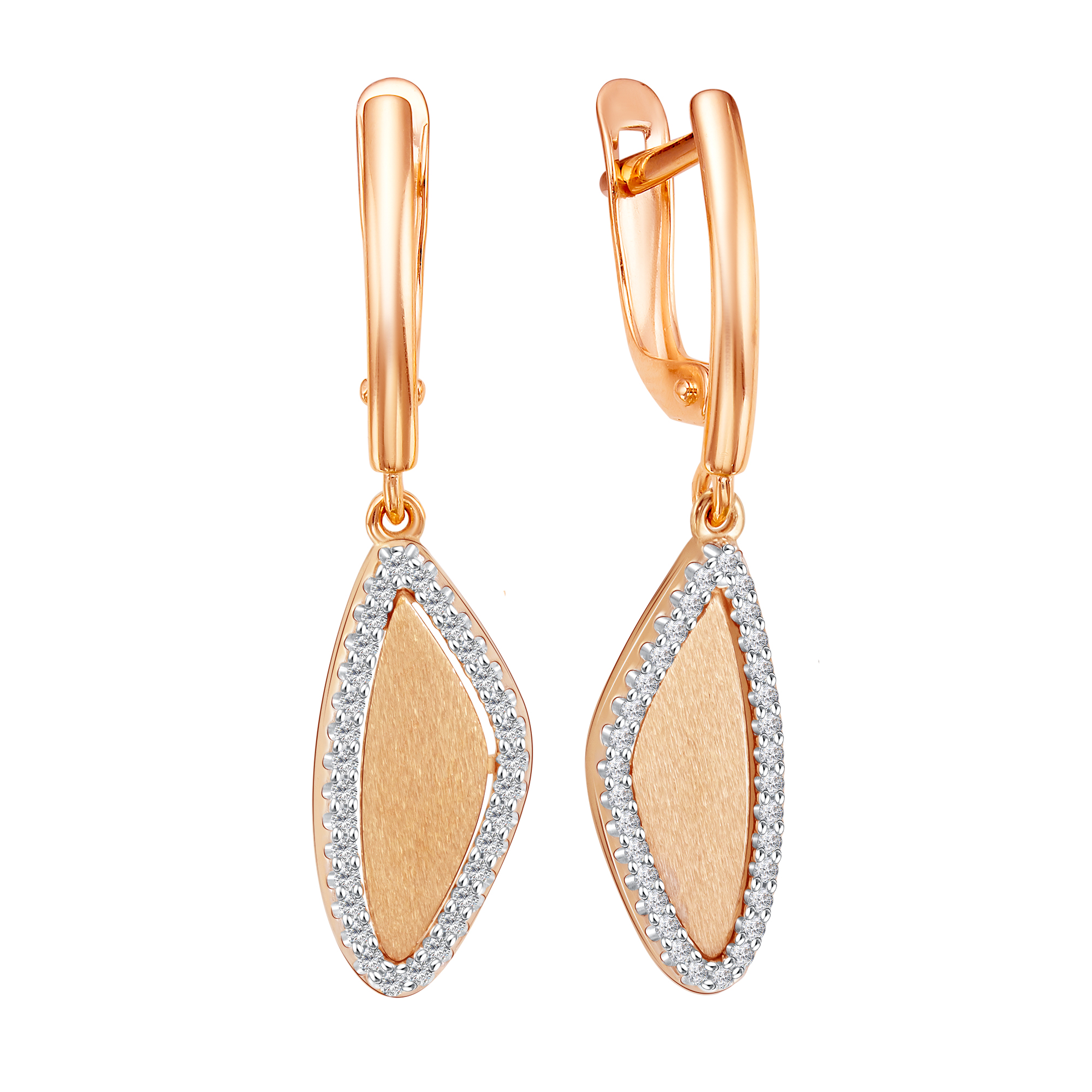 Серьги из золота с камнем Фианит фото, цены