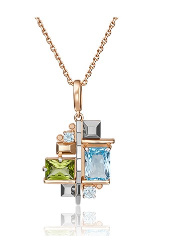 Подвеска из золота с камнем Топаз, Хризолит фото, цены