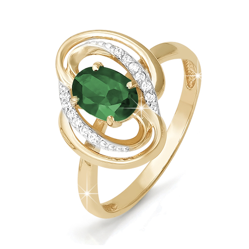 Кольцо из золота с камнем Бриллиант, Изумруд фото, цены