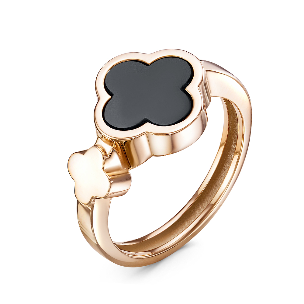 Кольцо из золота с камнем Оникс фото, цены