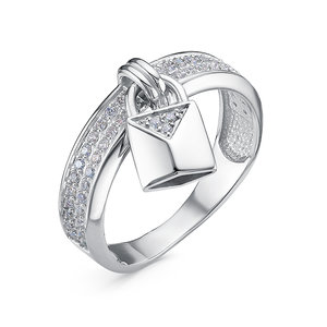 Кольцо из серебра с камнем Фианит фото, цены