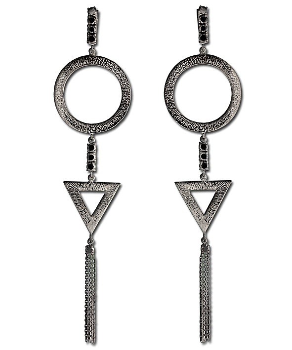 Серьги из серебра с камнем Фианит фото, цены