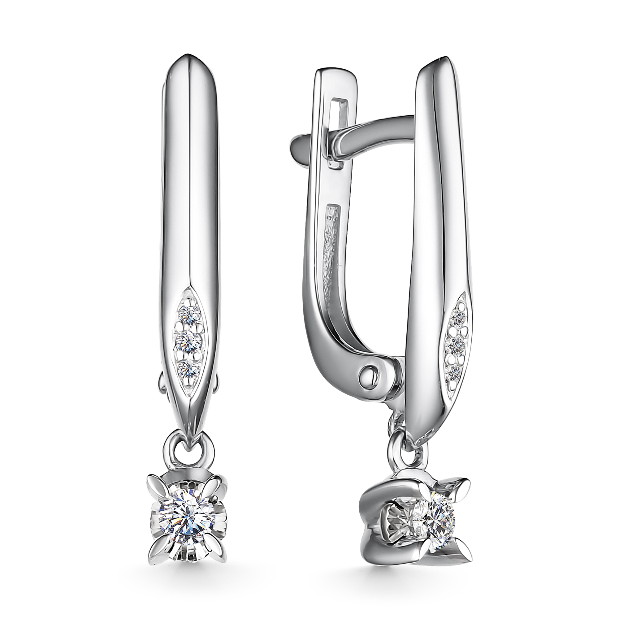 Серьги из золота с камнем Бриллиант фото, цены