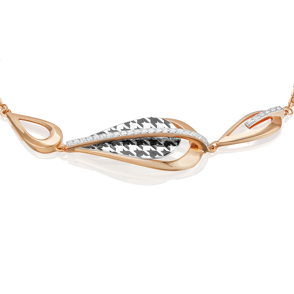 Браслет из золота с камнем Фианит, вставками эмали фото, цены