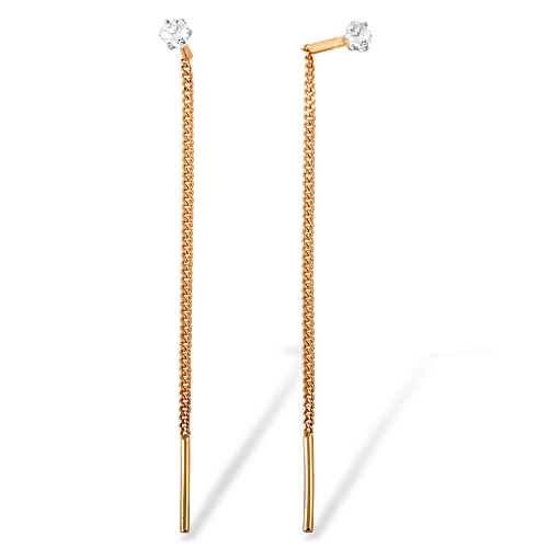 Продевки из золота с камнем Фианит фото, цены