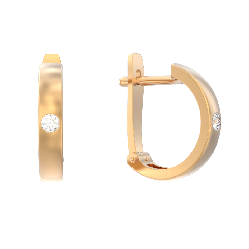 Серьги из золота с камнем Фианит фото, цены