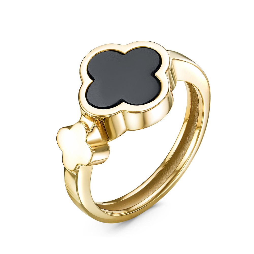 Кольцо из золота с камнем Оникс фото, цены