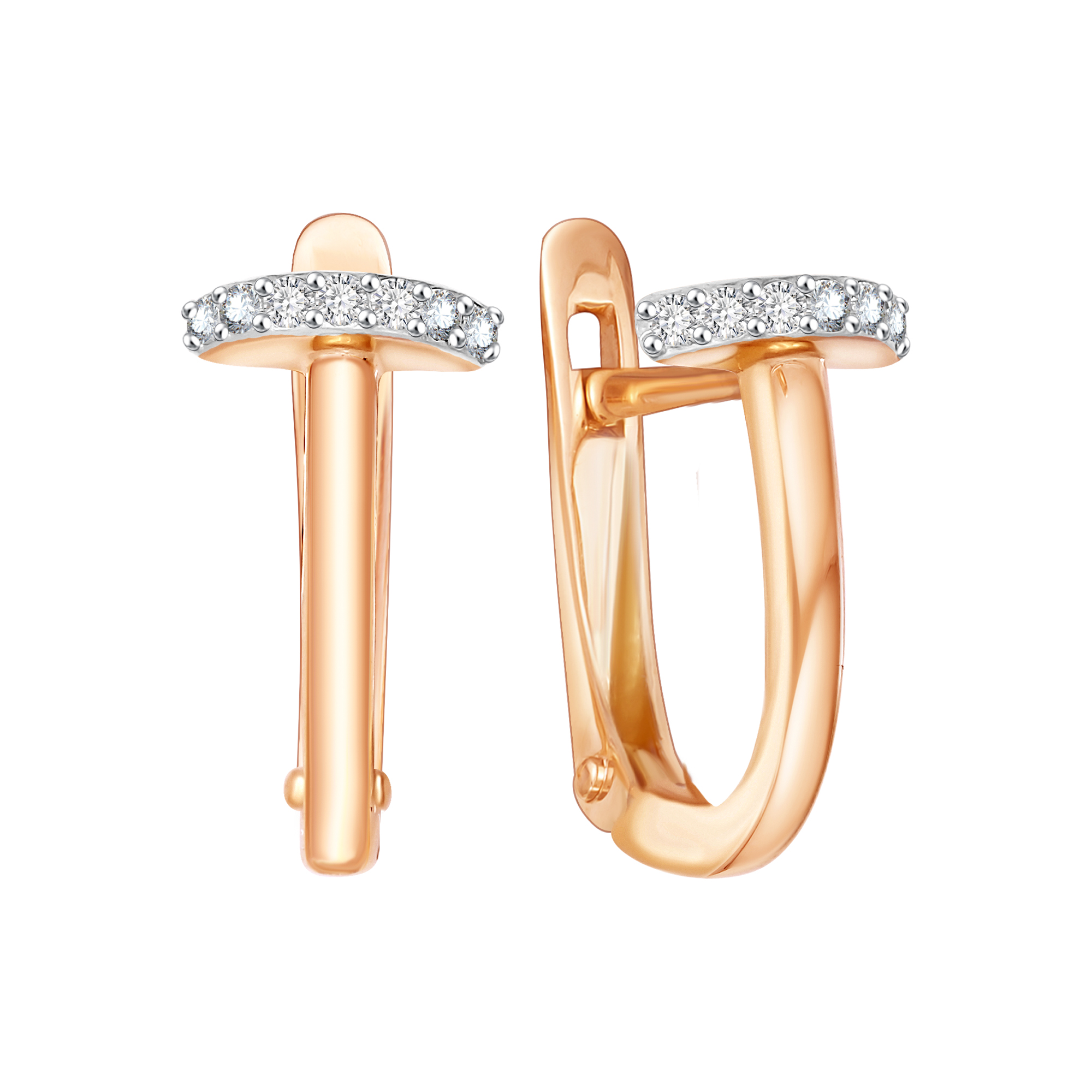 Серьги из золота с камнем Фианит фото, цены