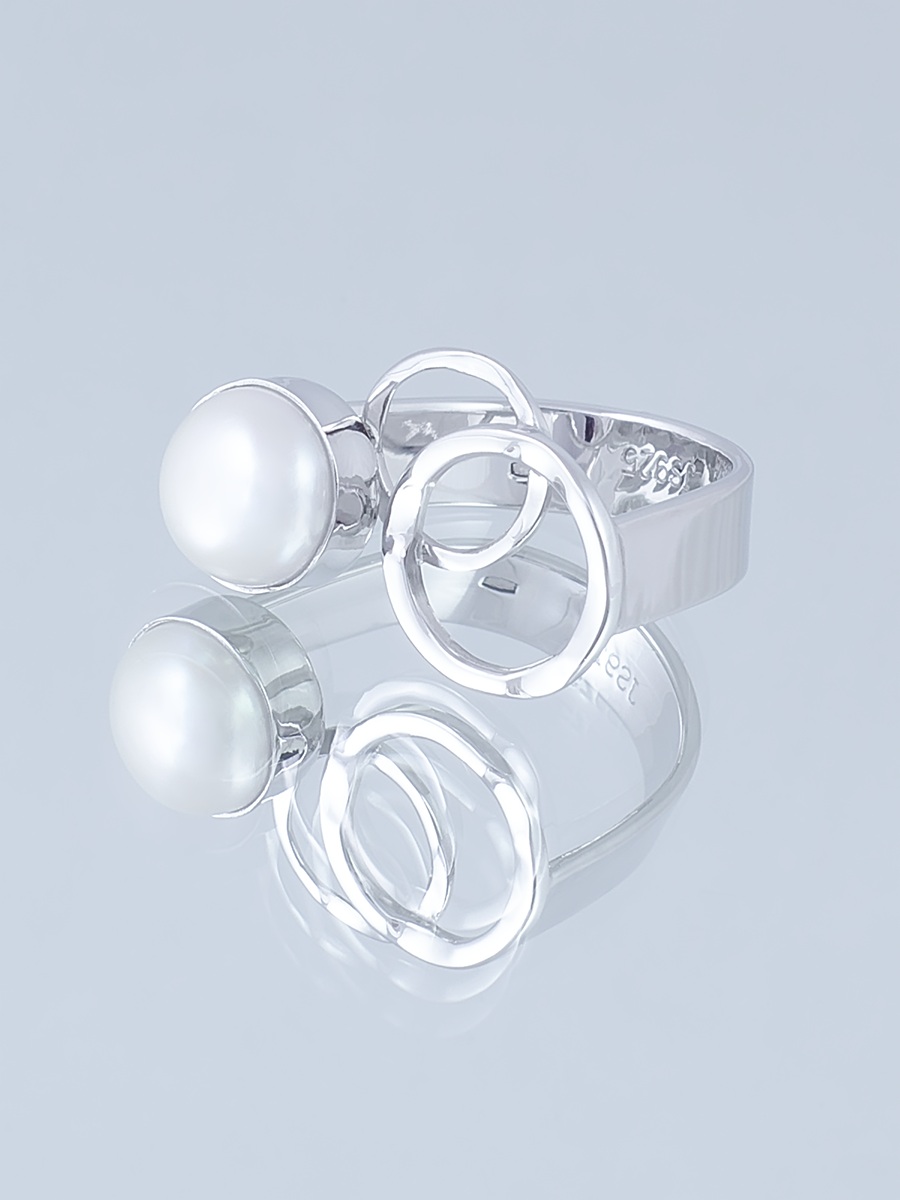 Кольцо из серебра с камнем Жемчуг фото, цены