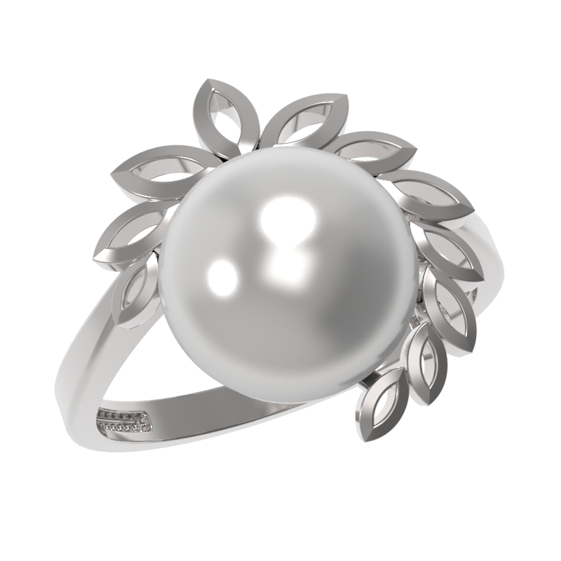 Кольцо из серебра с камнем Жемчуг фото, цены