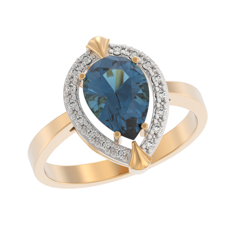 Кольцо из золота с камнем аметист, Фианит фото, цены