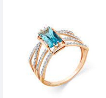 Кольцо из золота с камнем Топаз, Фианит фото, цены