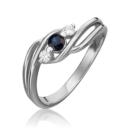 Кольцо из золота с камнем Бриллиант, Сапфир фото, цены