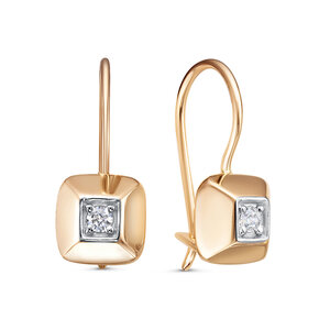 Серьги из золота с камнем Фианит фото, цены