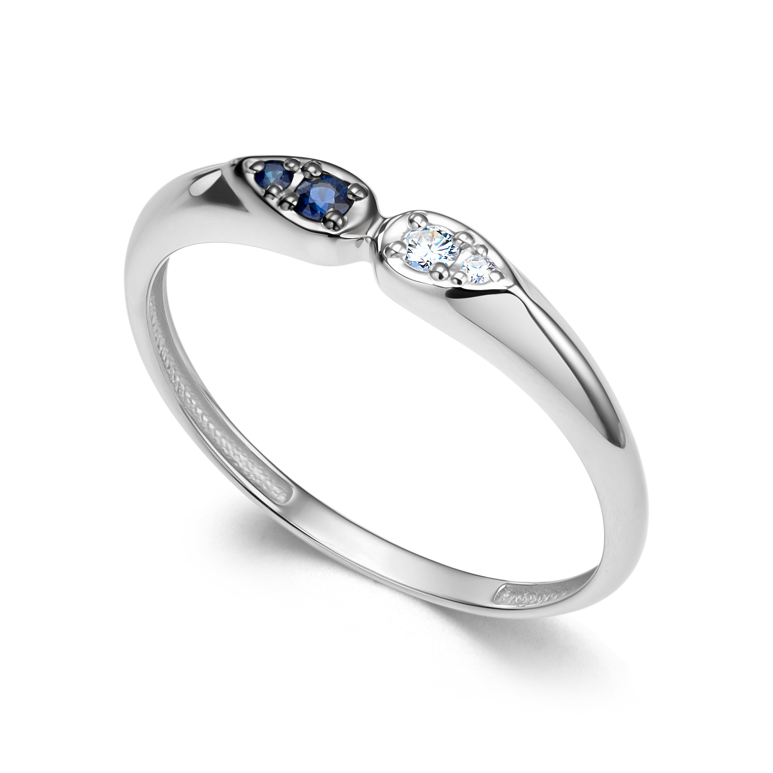 Кольцо из золота с камнем Бриллиант, Сапфир фото, цены