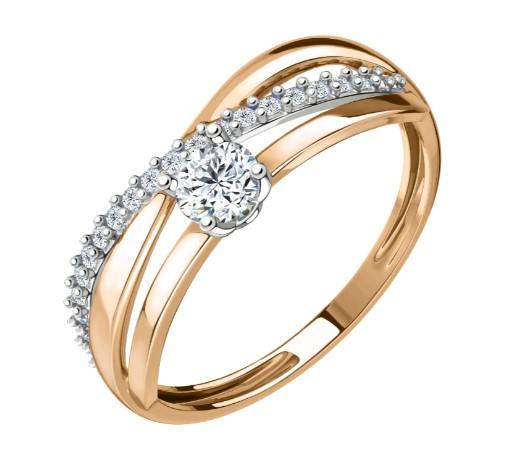 Кольцо из золота с камнем Фианит фото, цены