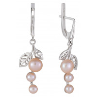 Серьги из серебра с камнем Жемчуг фото, цены