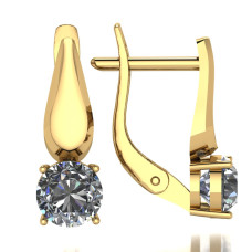 Серьги из золота с камнем Фианит фото, цены