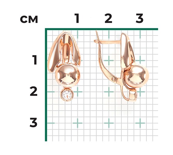 Серьги из золота с камнем Топаз фото, цены