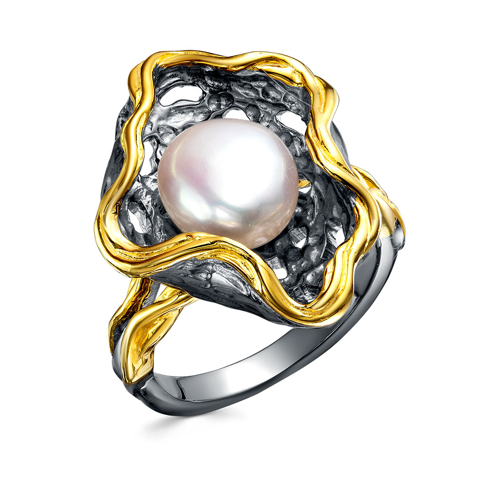 Кольцо из серебра с камнем Жемчуг фото, цены