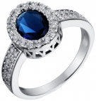 Кольцо из серебра с камнем Кристалл, Куб цирконий фото, цены