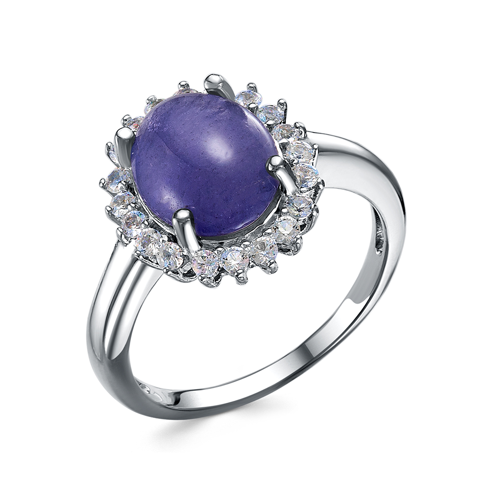 Кольцо из серебра с камнем Топаз, Танзанит фото, цены