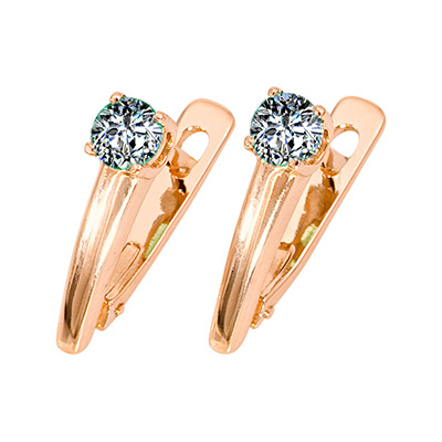 Серьги из золота с камнем Фианит фото, цены