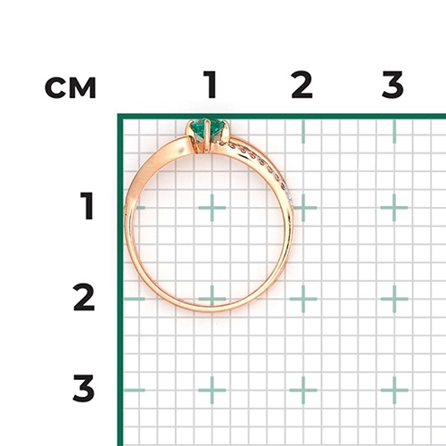 Кольцо из золота с камнем Бриллиант, Изумруд фото, цены