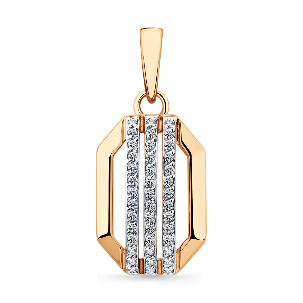 Подвеска из золота с камнем Фианит фото, цены