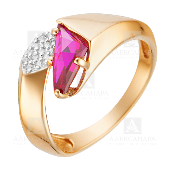 Кольцо из золота с камнем Фианит, Ситалл фото, цены