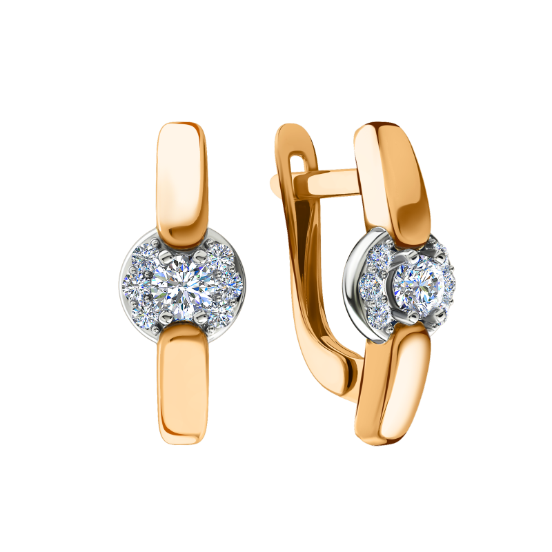 Серьги из золота с камнем Фианит фото, цены