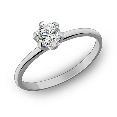 Кольцо из серебра с камнем Фианит фото, цены