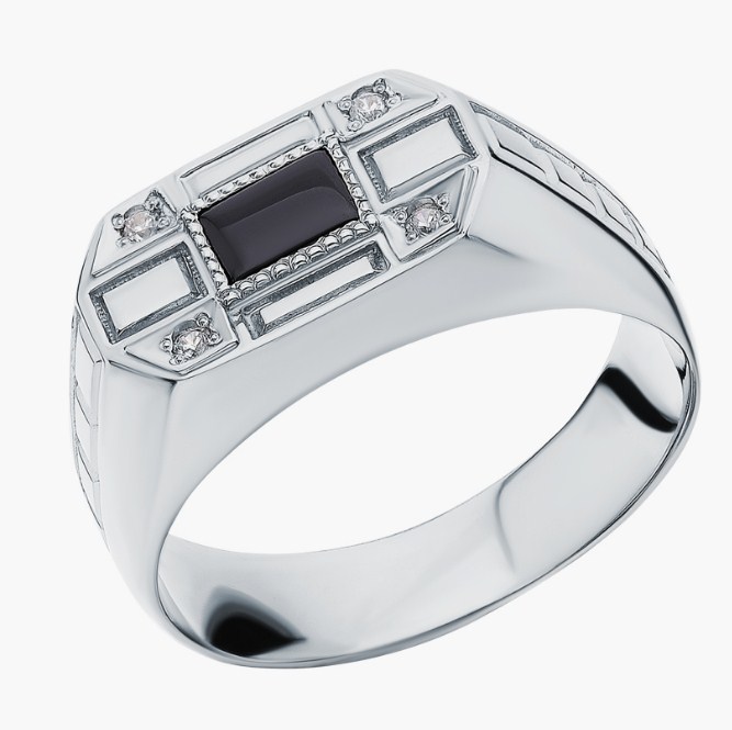 Печатка из серебра с камнем Фианит фото, цены