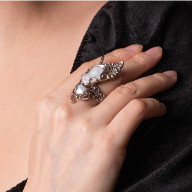 Кольцо из серебра с камнем Топаз, аметист, Хризолит, Цитрин, Жемчуг, Бриллиант, Сапфир фото, цены