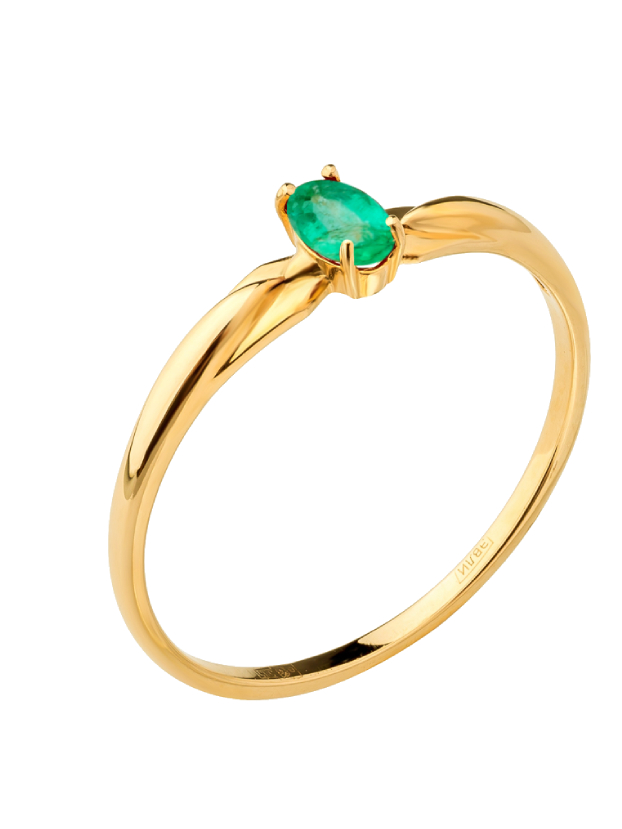 Кольцо из золота с камнем Изумруд фото, цены