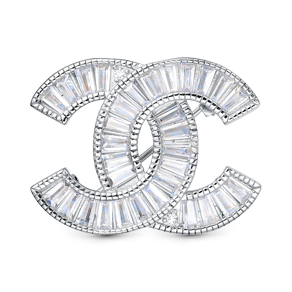 Брошь из серебра с камнем Циркон фото, цены