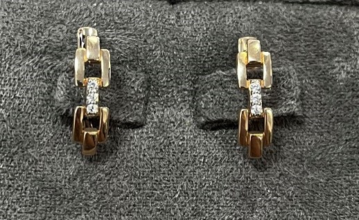 Серьги из золота с камнем Куб цирконий фото, цены